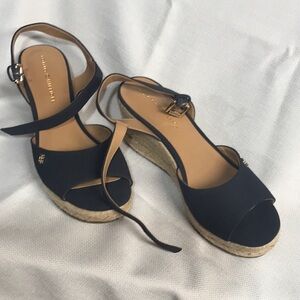 Tommy Hilfiger Blue Espadrille Shoes with Ankle Straps